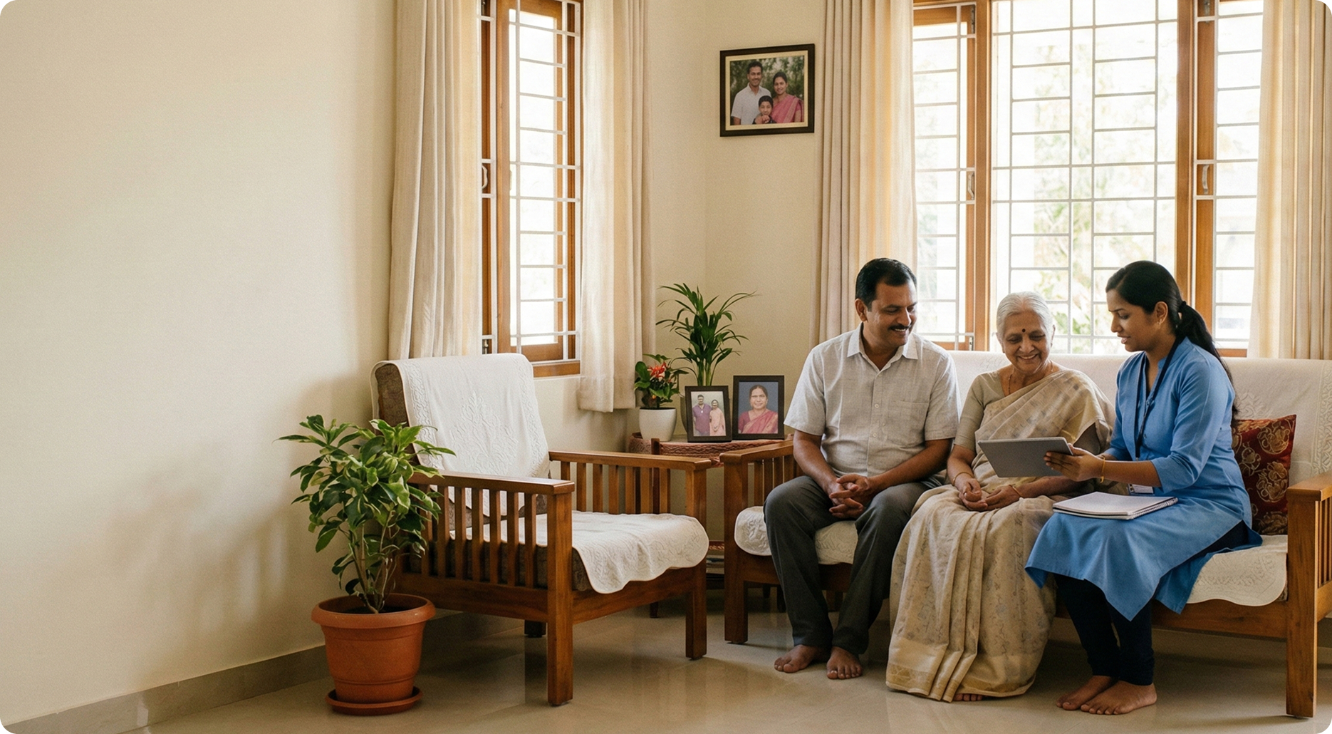 Family walking in forest